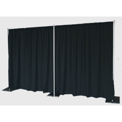 pipe and drape setup for exhibition booth