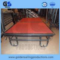 Top steel mobile folding stage with wheels adjustable modular portable stage wedding staging for show