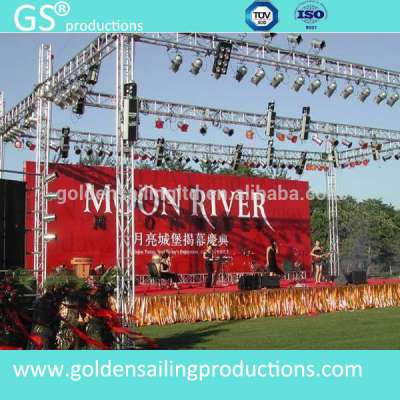 square stage truss, aluminum curved truss, decorative lighting truss for events