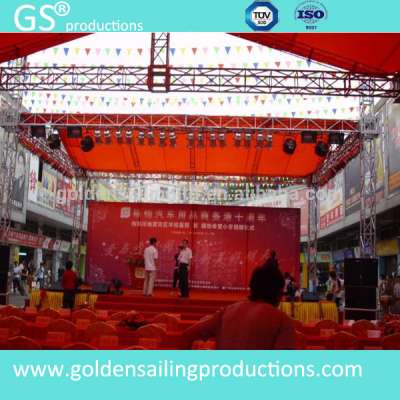 Outdoor banquet used square truss tent curved truss for ground ceiling