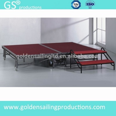 Indoor&outdoor steel mobile stage hotel stage with wheels